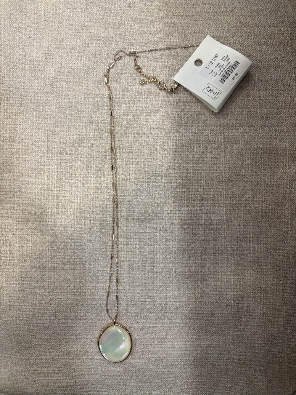 J. Crew Gold Pendant Necklace with Iridescent Mother-of-Pearl